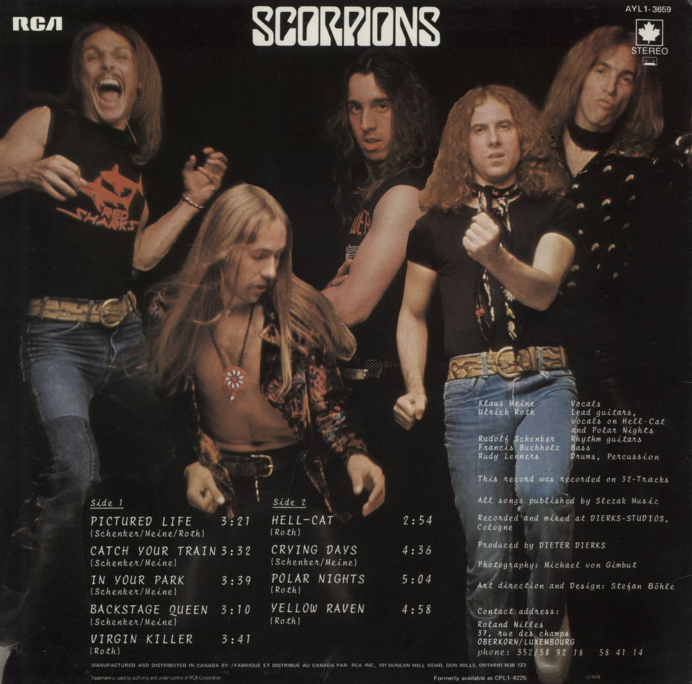 Scorpions Virgin Killer Canadian vinyl LP album (LP record)