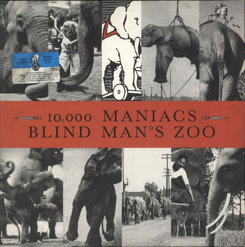 10,000 Maniacs Blind Man's Zoo + Language Insert UK vinyl LP album (LP record) EKT57