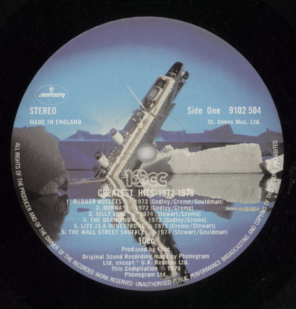 10cc Greatest Hits 1972-1978 UK vinyl LP album (LP record) 10CLPGR869037