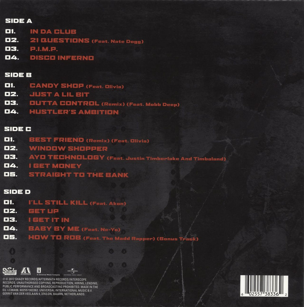 50 Cent Best Of UK 2-LP vinyl record set (Double LP Album) 602557383362