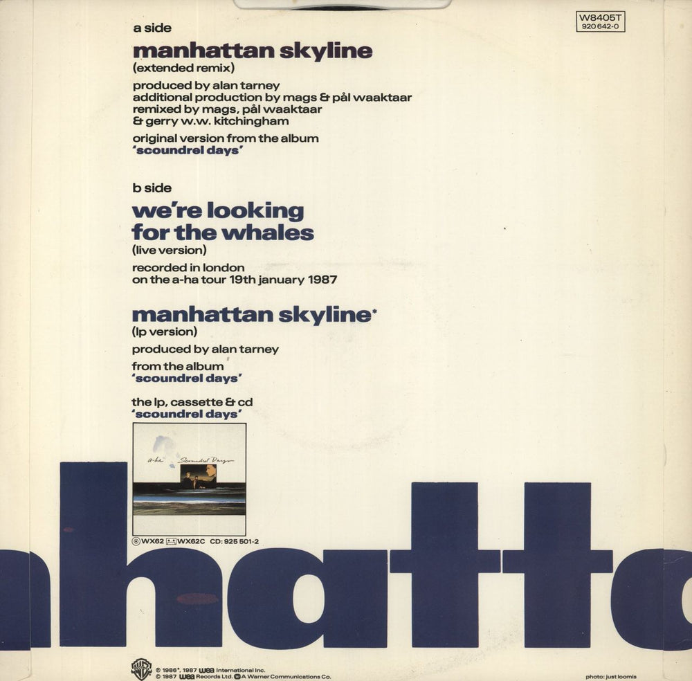 A-Ha Manhattan Skyline + Poster UK 12" vinyl single (12 inch record / Maxi-single)