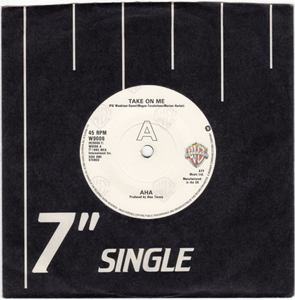 A-Ha Take On Me - Solid UK 7" vinyl single (7 inch record / 45) W9006