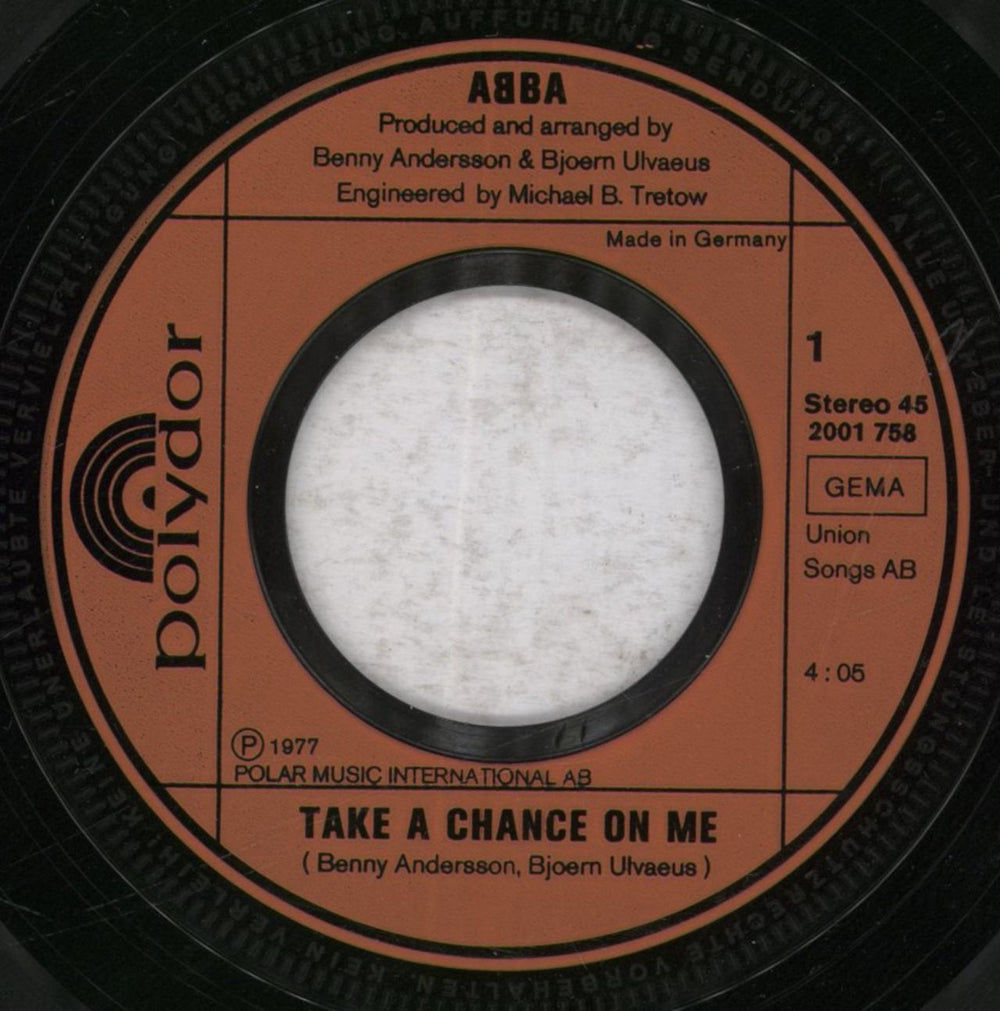 Abba Take A Chance On Me German 7" vinyl single (7 inch record / 45) ABB07TA847404