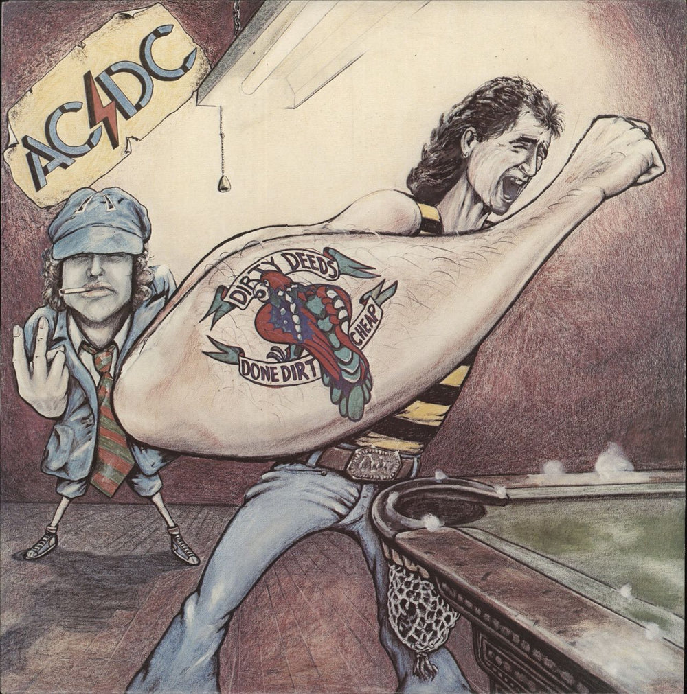 AC/DC Dirty Deeds Done Cheap - 4th Australian vinyl LP album (LP record) APLP.020