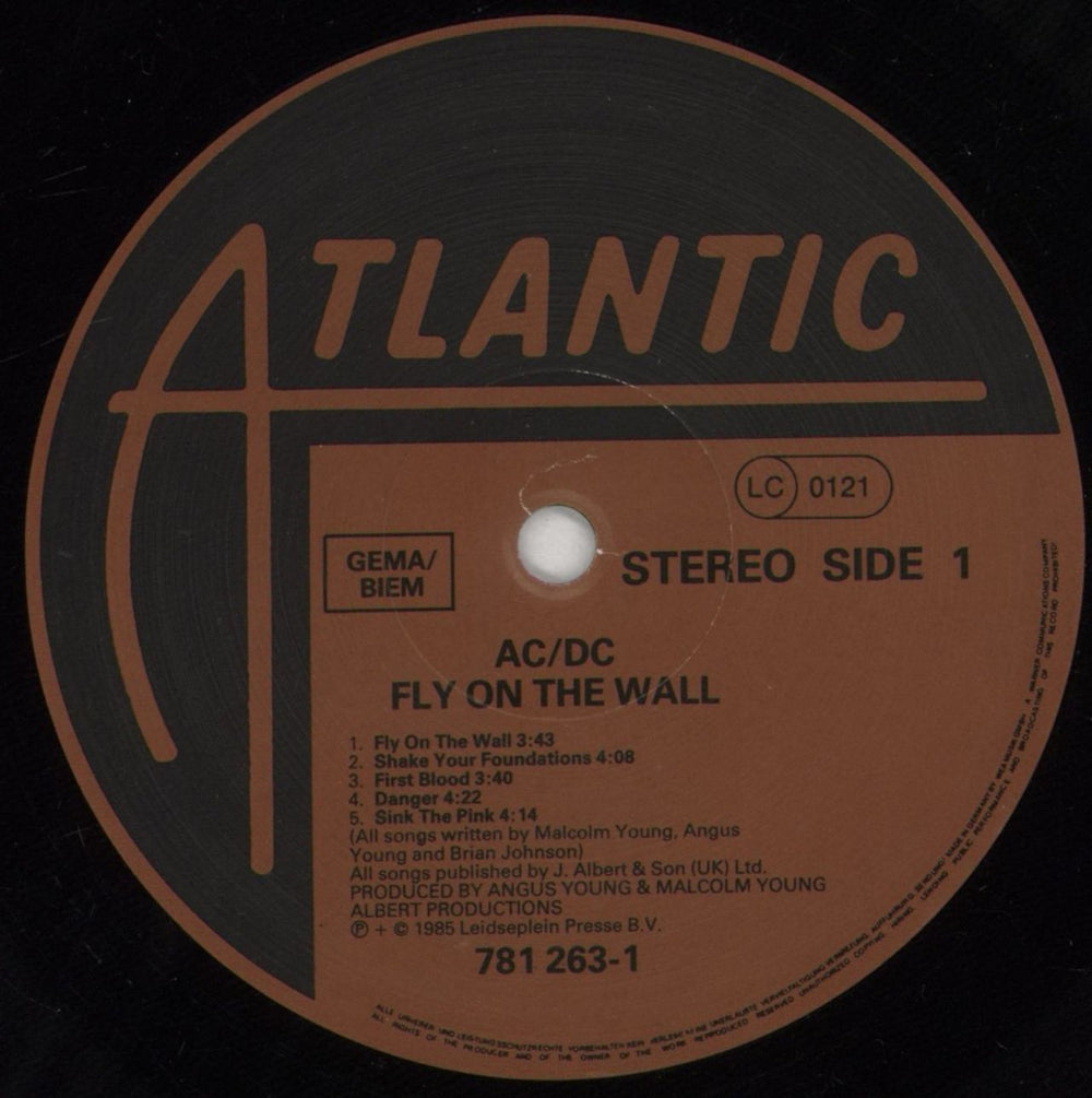 AC/DC Fly On The Wall - Hype Stickered + Inner German vinyl LP album (LP record) ACDLPFL630563