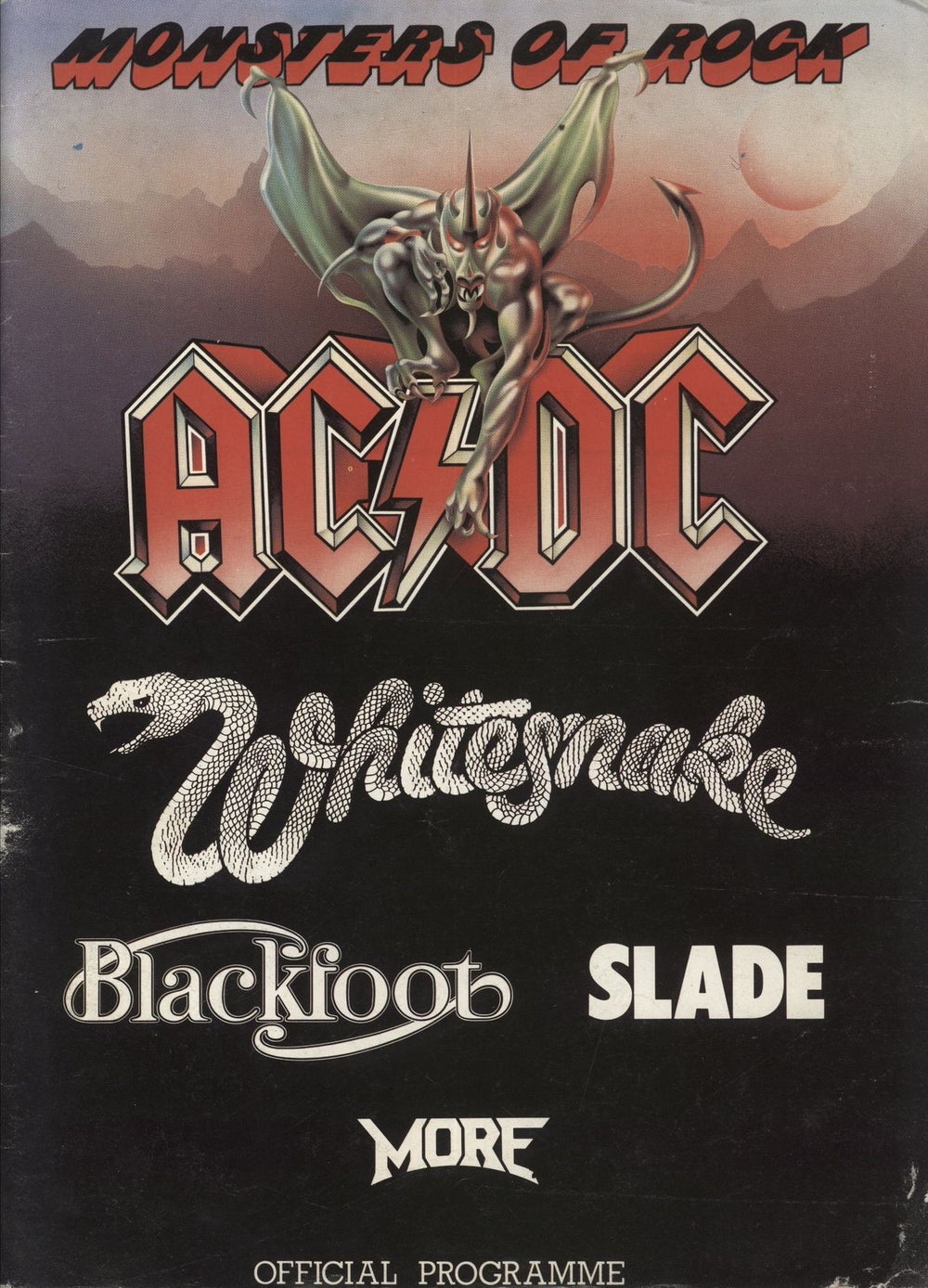 AC/DC Monsters Of Rock - 1981 Official UK tour programme TOUR PROGRAMME