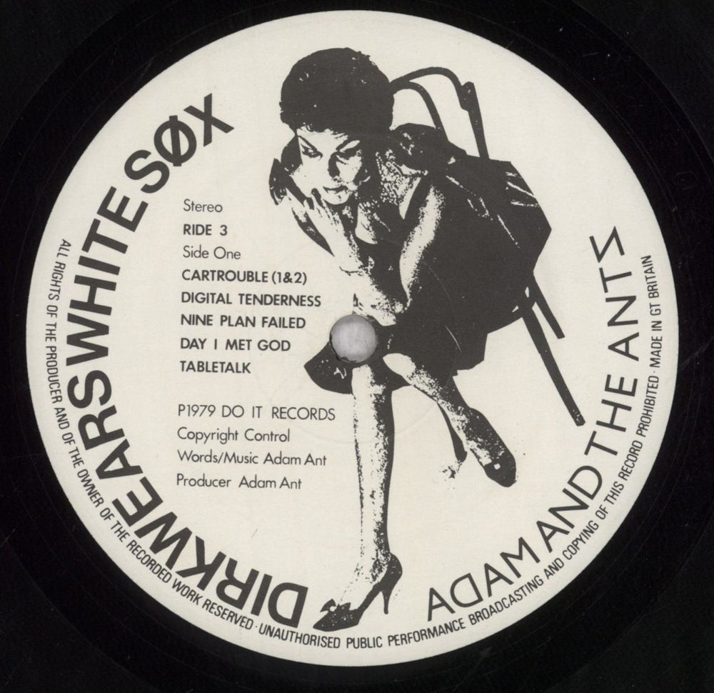 Adam & The Ants Dirk Wears White Sox - chair label UK vinyl LP album (LP record) ANTLPDI742317