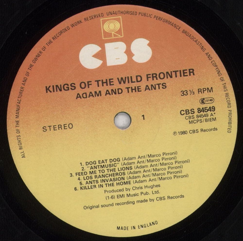 Adam & The Ants Kings Of The Wild Frontier UK vinyl LP album (LP record) ANTLPKI518466