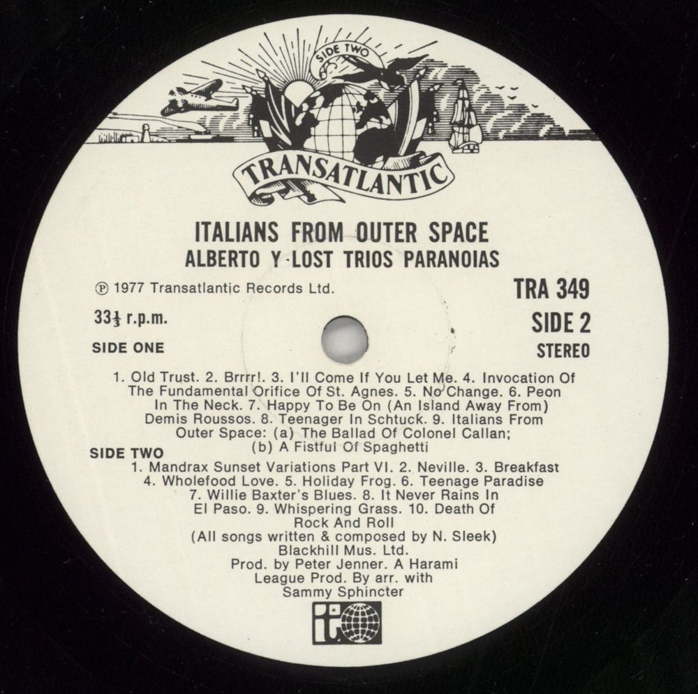 Alberto Y Lost Trios Paranoias Italians From Outer Space UK vinyl LP album (LP record) AOYLPIT450761