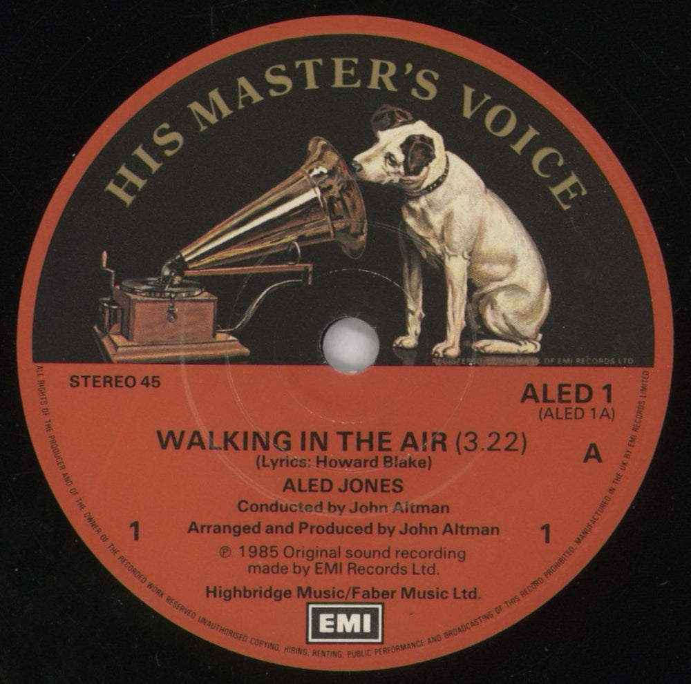 Aled Jones Walking In The Air UK 7" vinyl single (7 inch record / 45) ALJ07WA517718