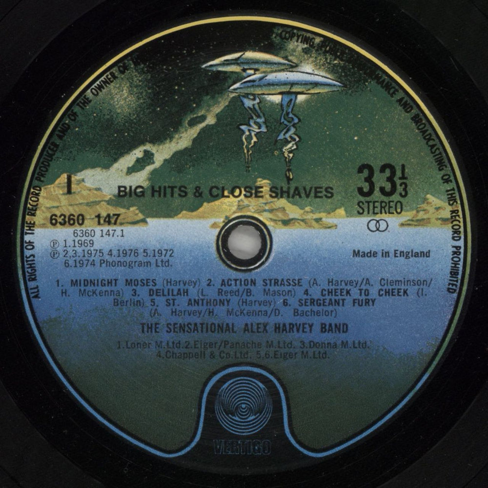 Alex Harvey (UK) Big Hits & Close Shaves UK vinyl LP album (LP record) AXHLPBI499579