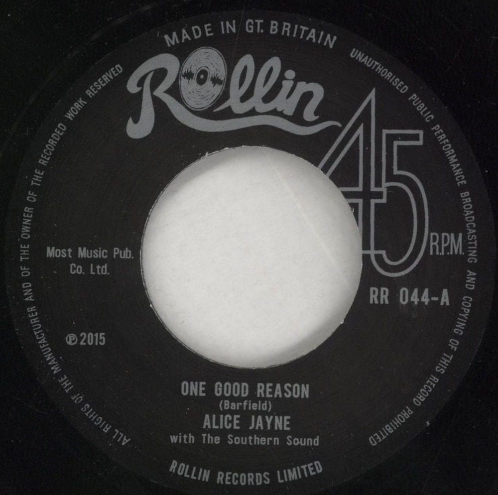 Alice Jayne One Good Reason UK 7" vinyl single (7 inch record / 45) 8L307ON851656