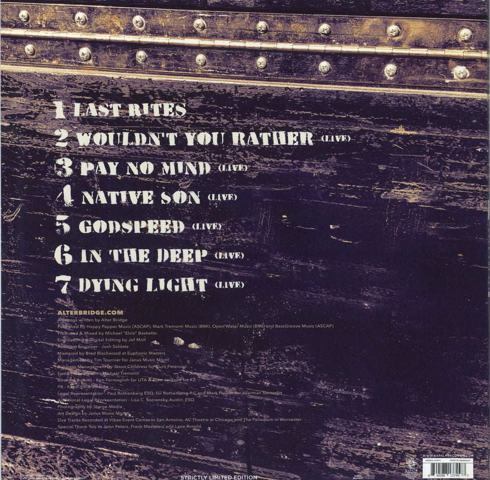 Alter Bridge Walk The Sky 2.0 - Ink Spot German 12" vinyl single (12 inch record / Maxi-single) 840588137497