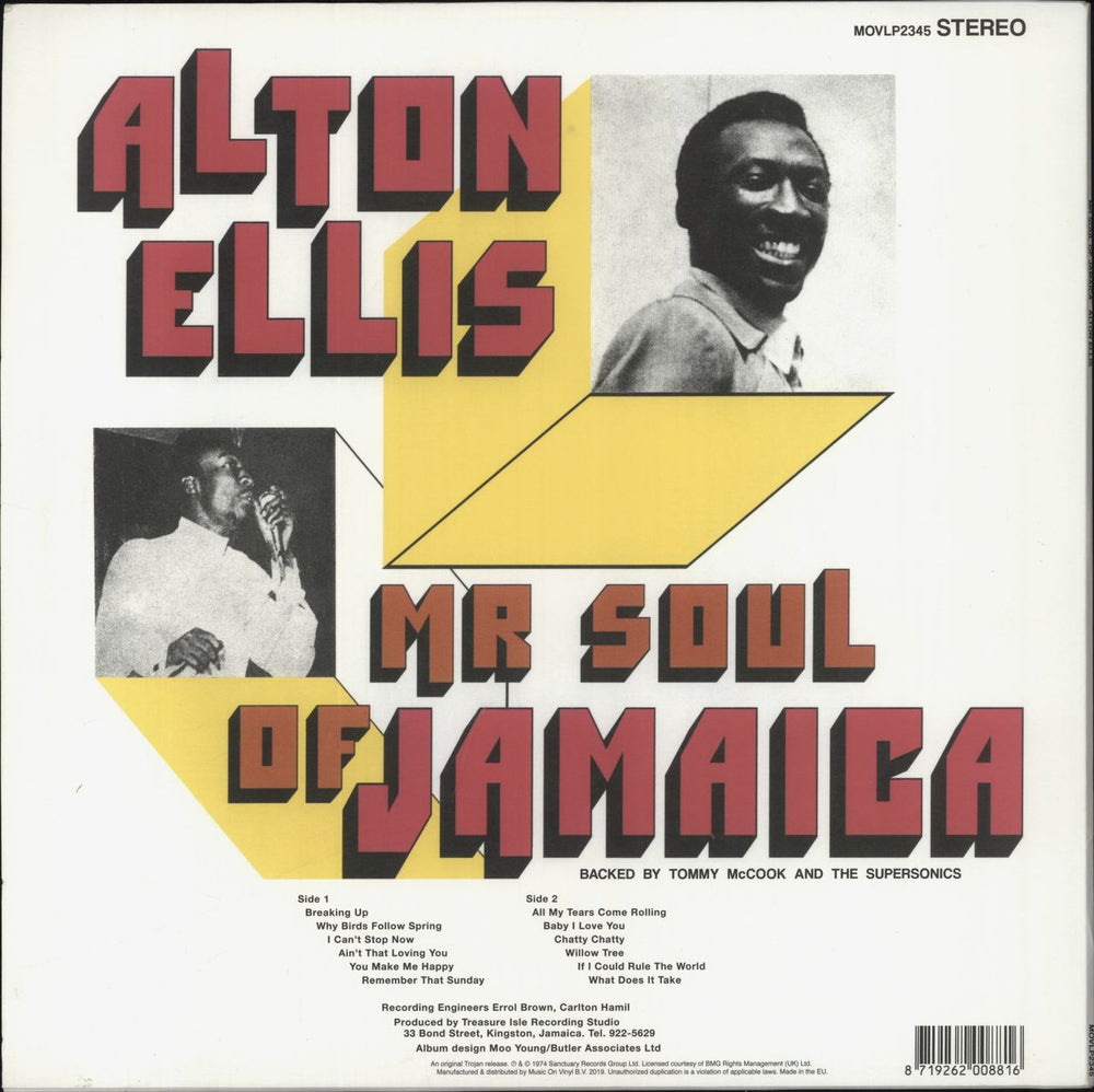 Alton Ellis Mr Soul Of Jamaica UK vinyl LP album (LP record) 8719262008816