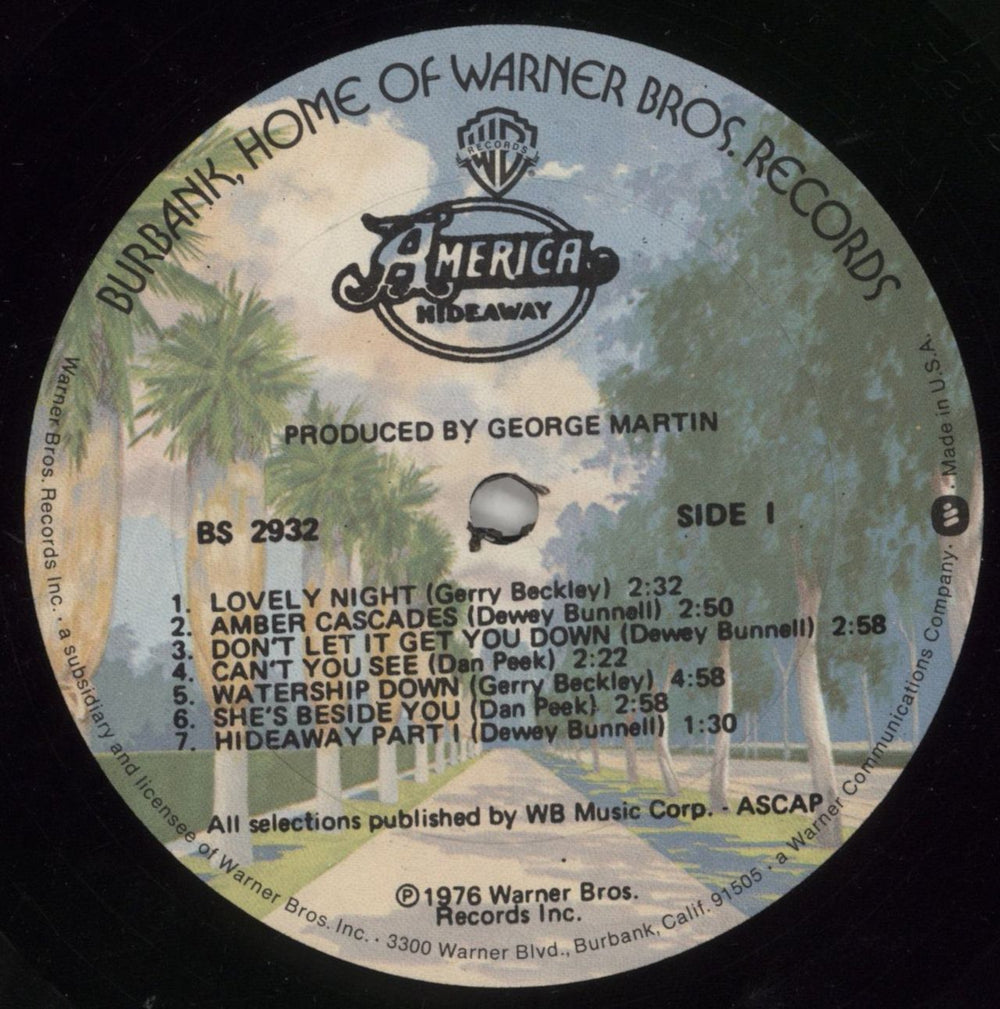 America Hideaway US vinyl LP album (LP record) AMRLPHI284518