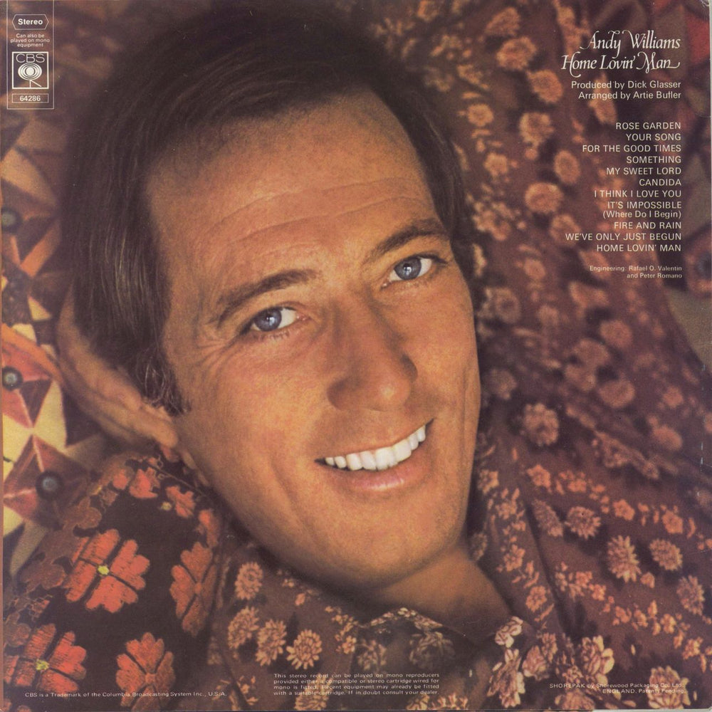 Andy Williams Home Lovin' Man UK vinyl LP album (LP record)