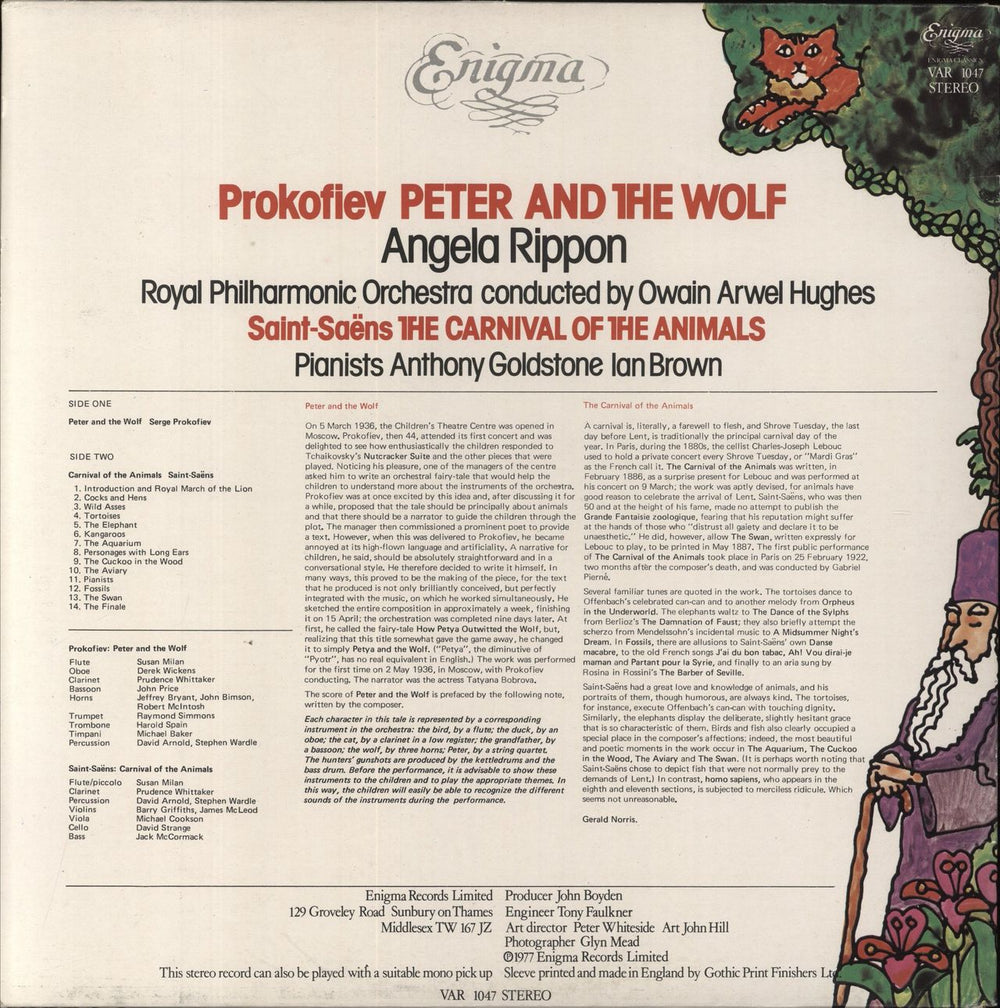 Angela Rippon Peter And The Wolf / The Carnival Of The Animals UK vinyl LP album (LP record)