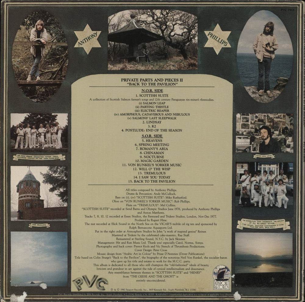Anthony Phillips Private Parts & Pieces II - Back To The Pavilion US vinyl LP album (LP record)
