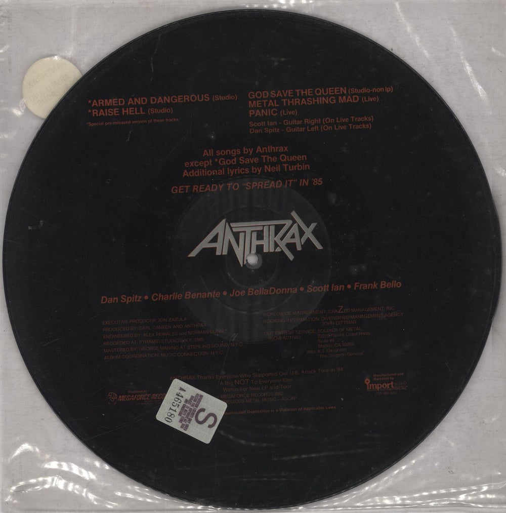 Anthrax Armed And Dangerous UK picture disc LP (vinyl picture disc album) ANXPDAR838792