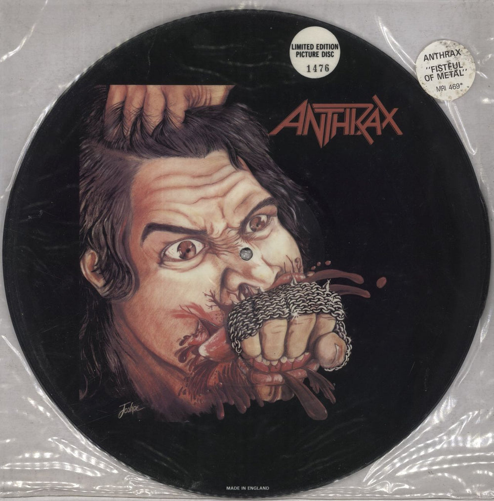 Anthrax Fistful Of Metal - Numbered UK picture disc LP (vinyl picture disc album) 9217