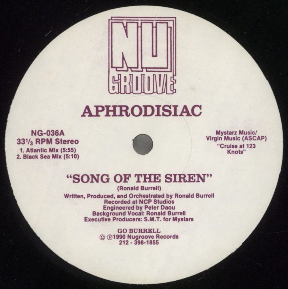 Aphrodisiac Song Of The Siren US 12" vinyl single (12 inch record / Maxi-single) NG-036