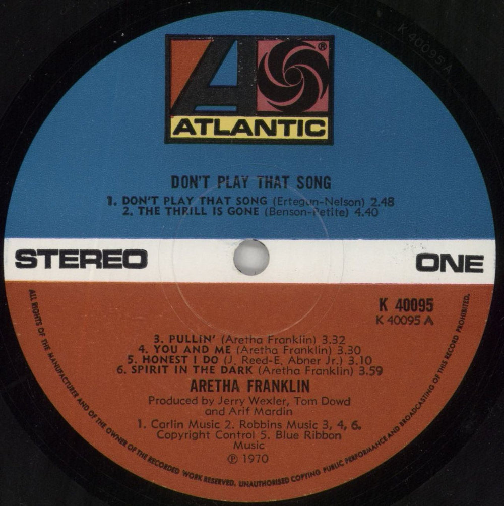 Aretha Franklin Don't Play That Song UK vinyl LP album (LP record) ARELPDO861752