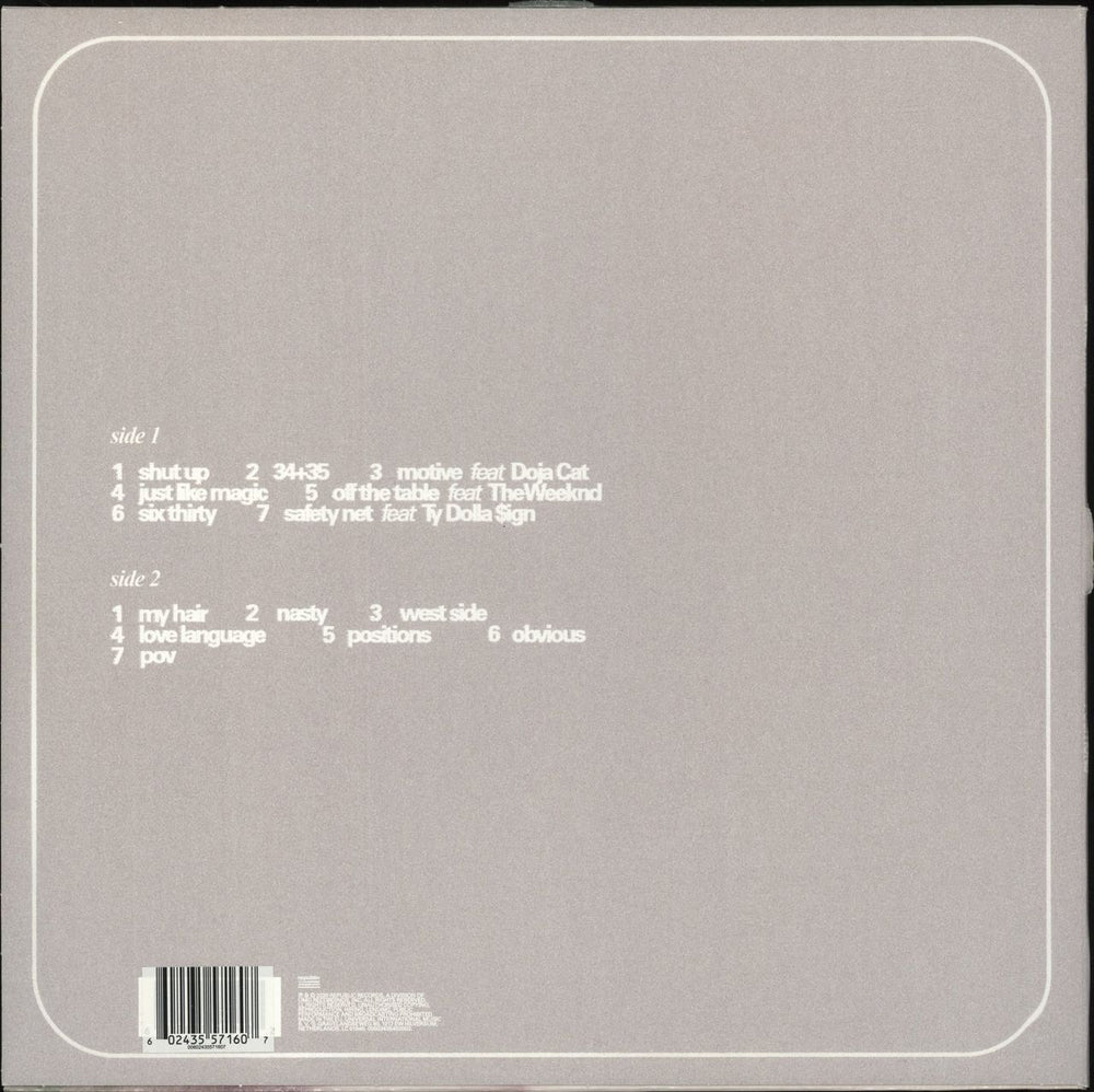 Ariana Grande Positions - Green Vinyl UK vinyl LP album (LP record) 602435571607