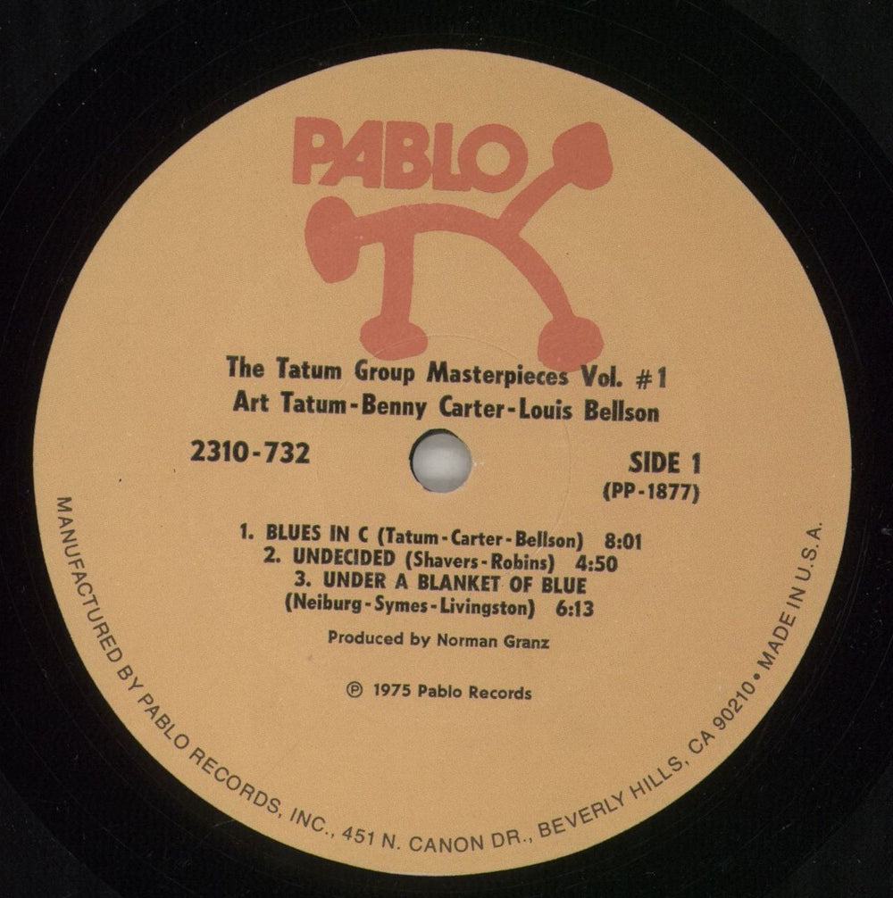 Art Tatum The Tatum Group Masterpieces Vol. 1 US vinyl LP album (LP record) AT4LPTH876906