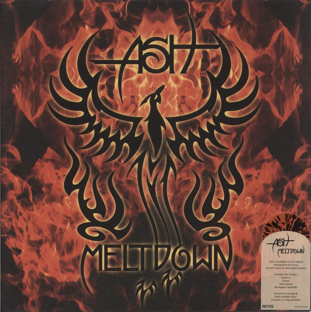 Ash Meltdown - Orange & Black Splatter Vinyl UK vinyl LP album (LP record) BMGCAT712CLP
