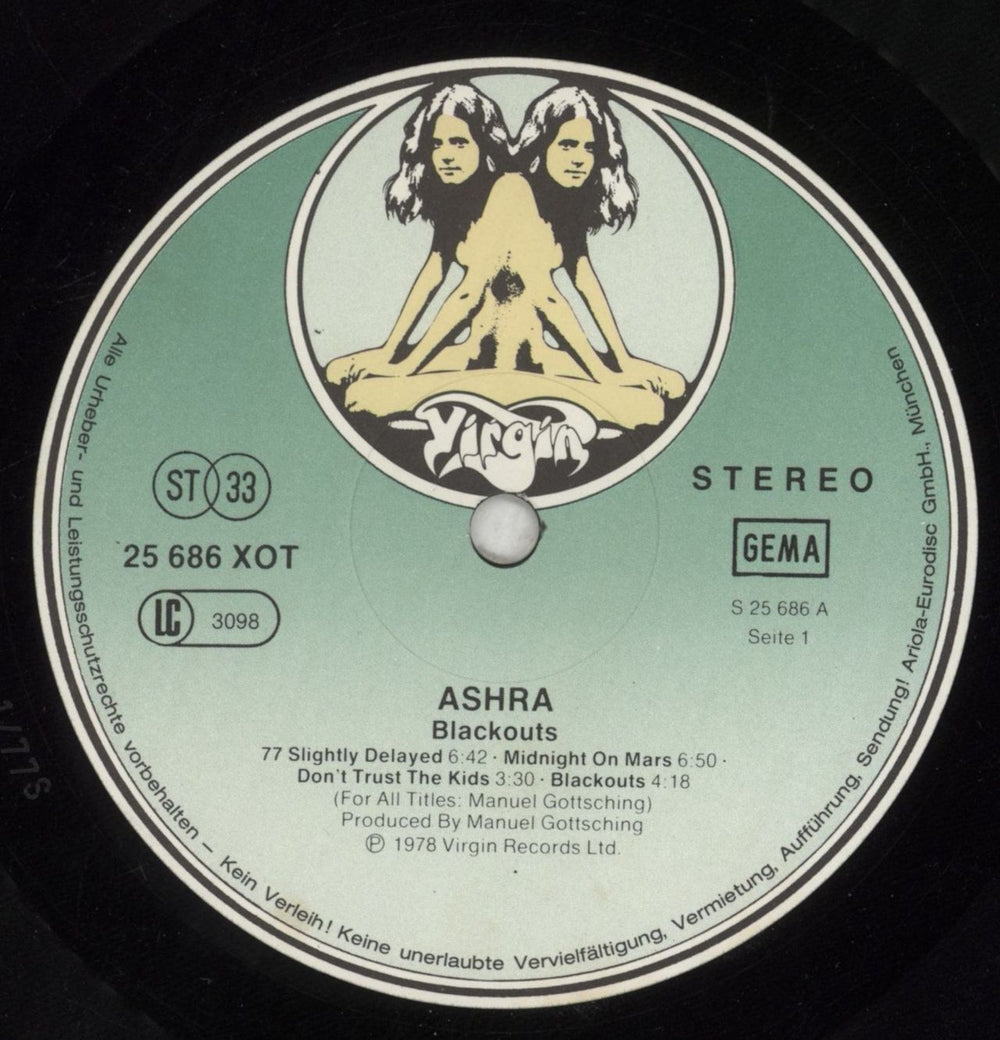 Ash Ra Tempel Blackouts German vinyl LP album (LP record) ASRLPBL852071