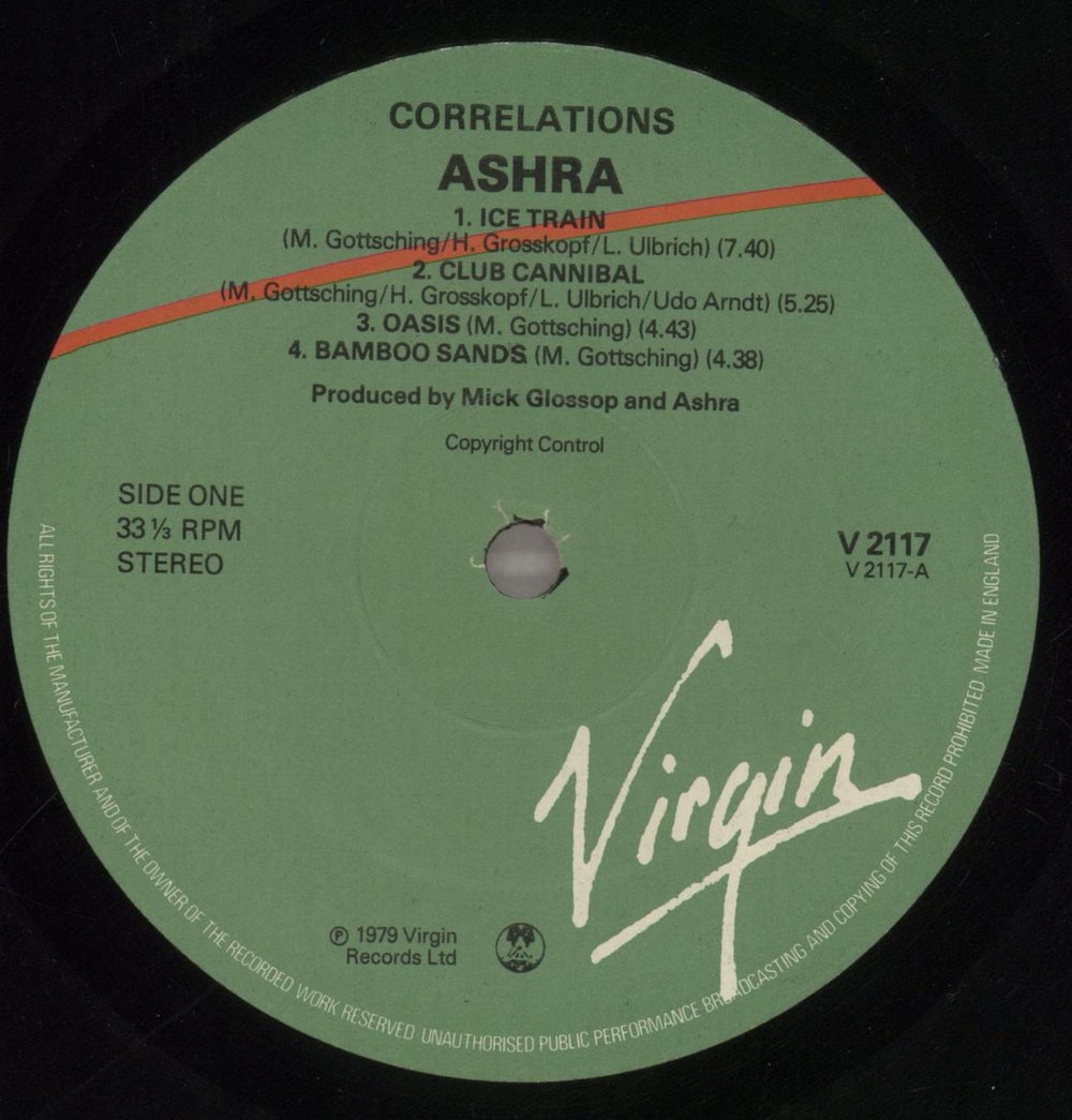 Ash Ra Tempel Correlations - EX UK vinyl LP album (LP record) V2117