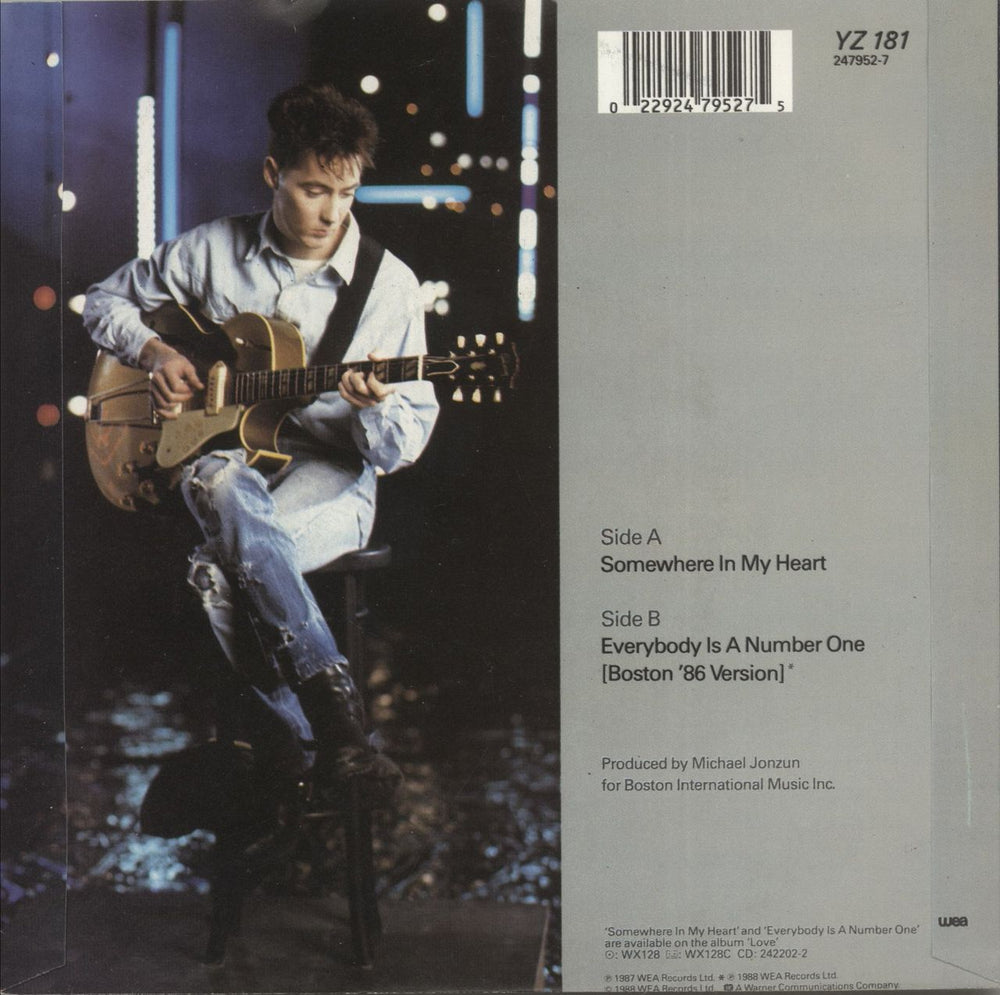 Aztec Camera Somewhere In My Heart UK 7" vinyl single (7 inch record / 45) 022924795275