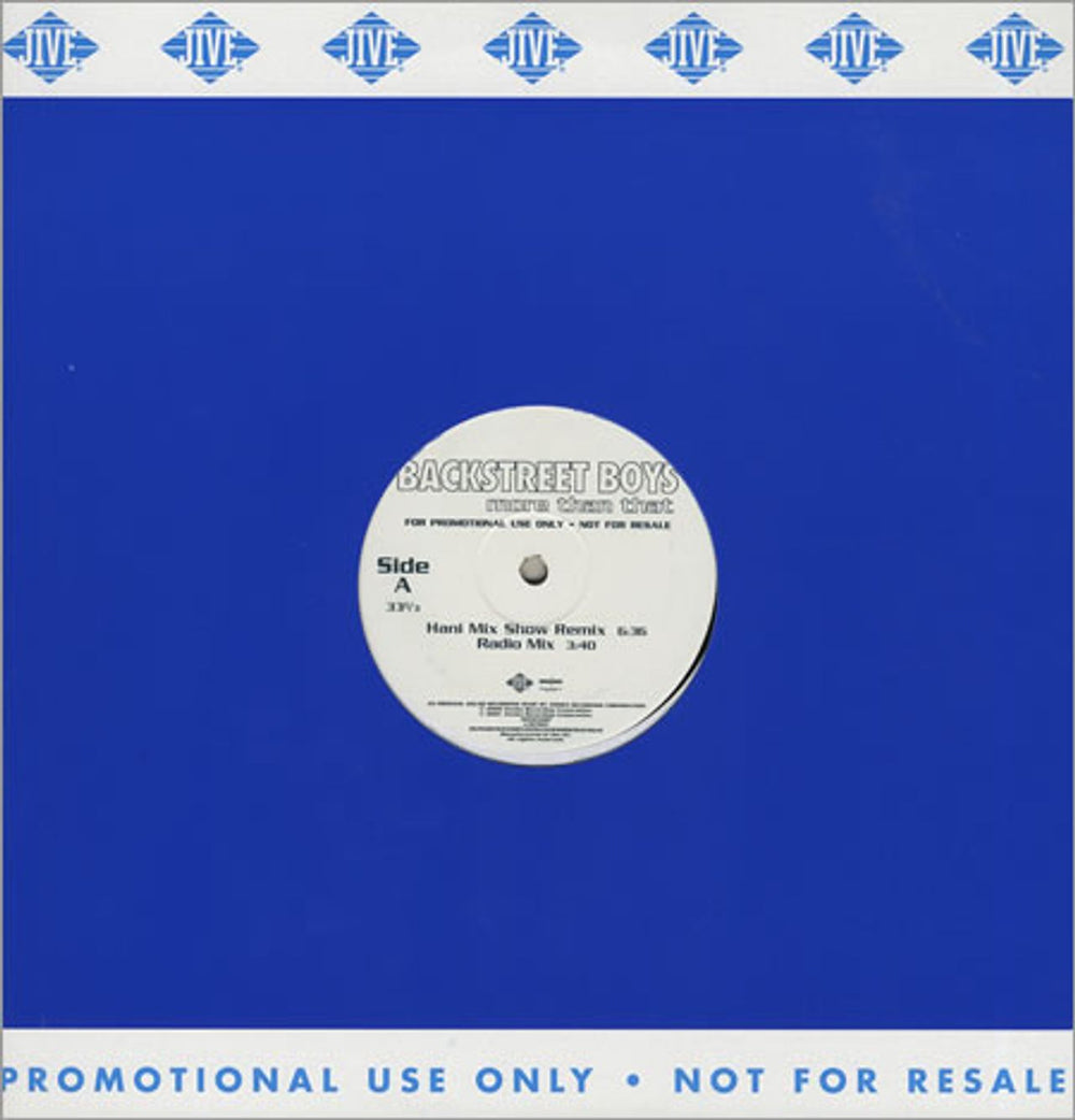 Backstreet Boys More Than That UK Promo 12" vinyl single (12 inch record / Maxi-single) 9252340P