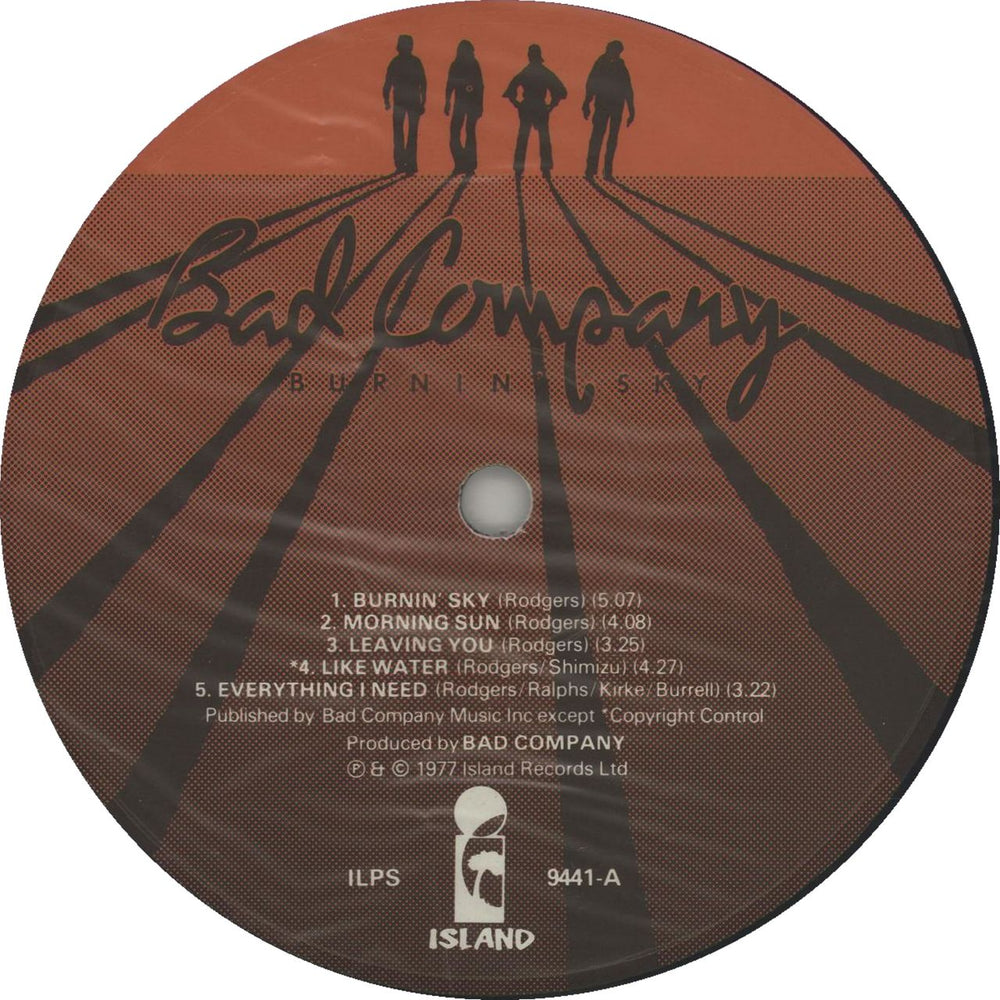 Bad Company Burnin' Sky - Gatefold Sleeve - EX UK vinyl LP album (LP record) BCOLPBU439149