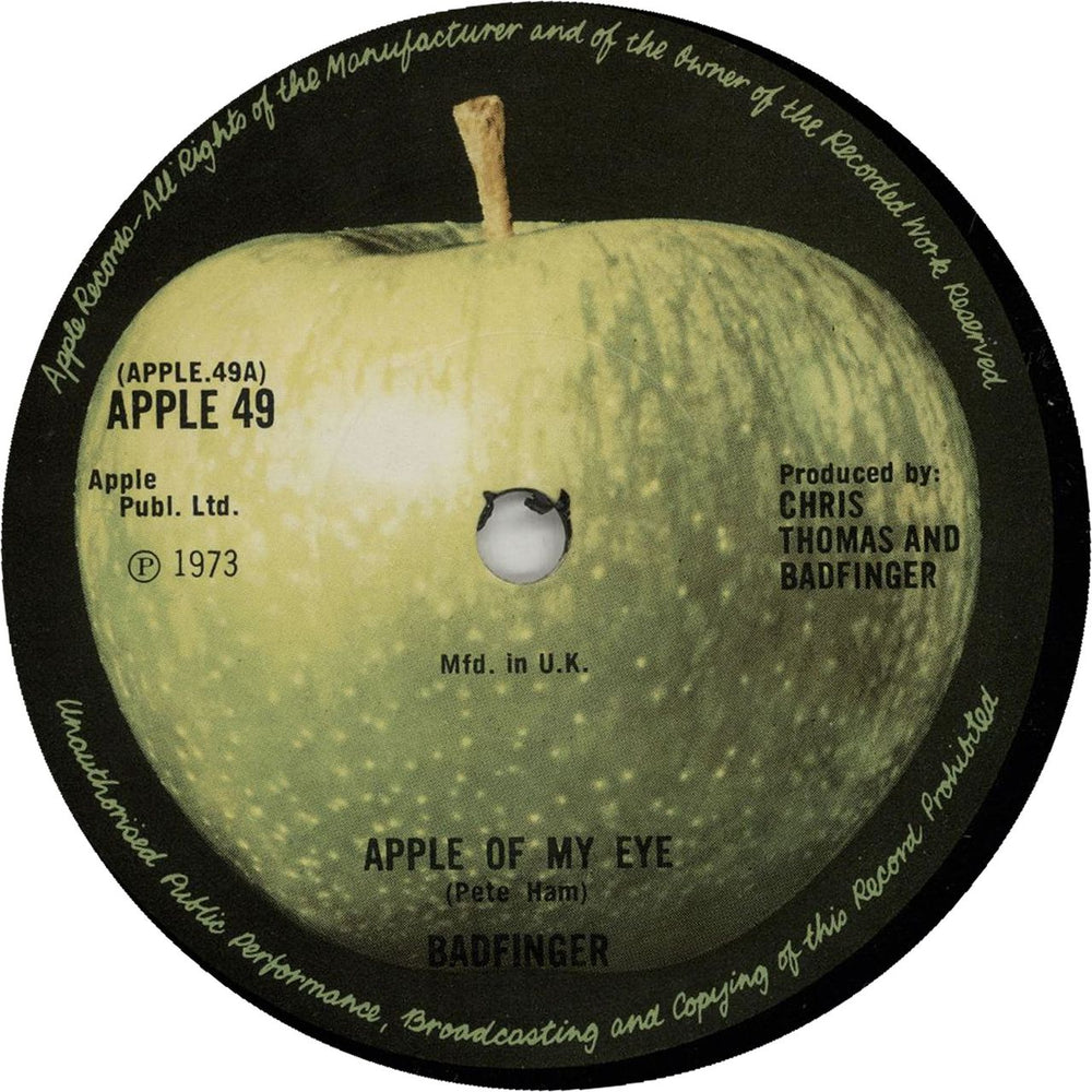 Badfinger Apple Of My Eye - solid UK 7" vinyl single (7 inch record / 45) APPLE49