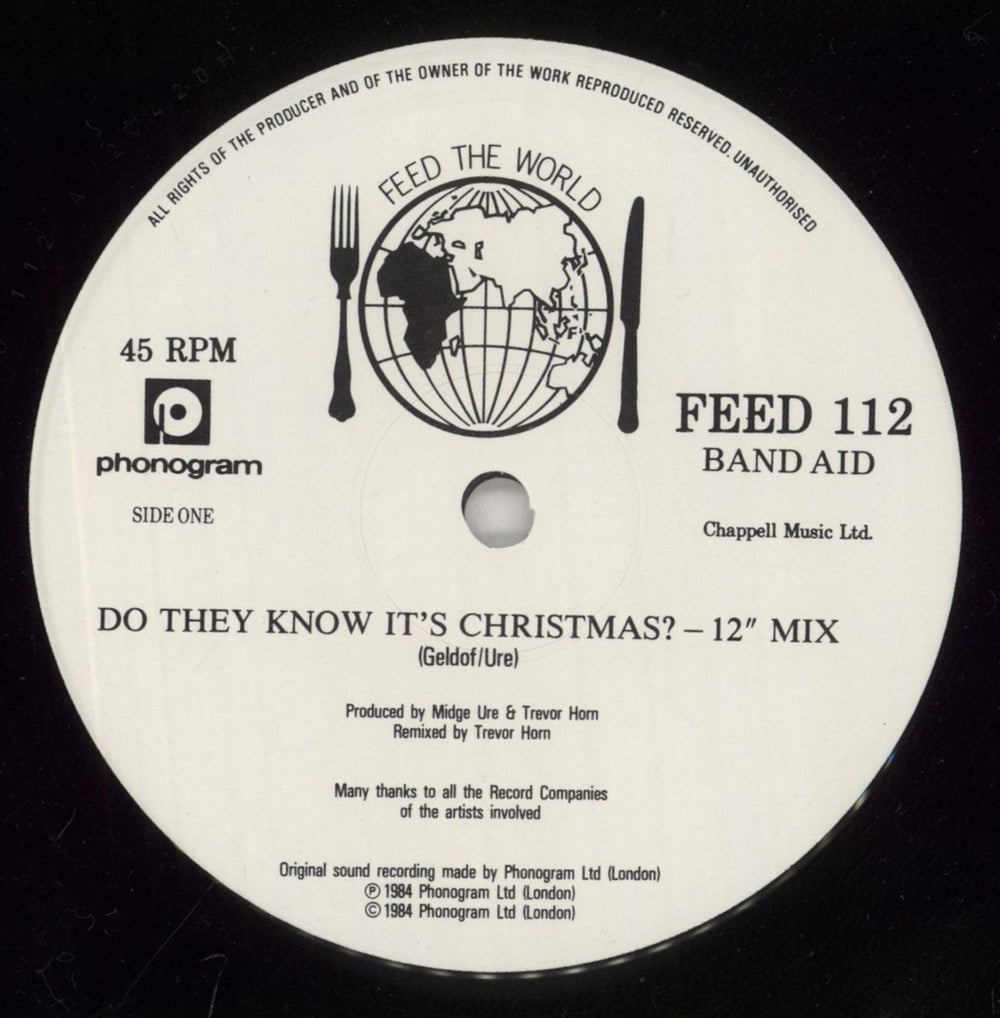 Band Aid Do They Know It's Christmas  - One Year On UK 12" vinyl single (12 inch record / Maxi-single) AID12DO55926