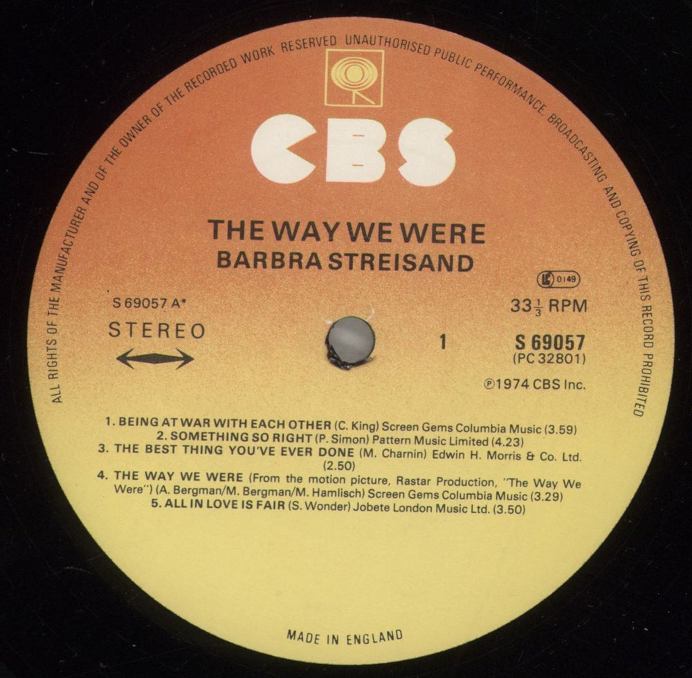 Barbra Streisand The Way We Were - Mislabeled UK vinyl LP album (LP record) BARLPTH879518