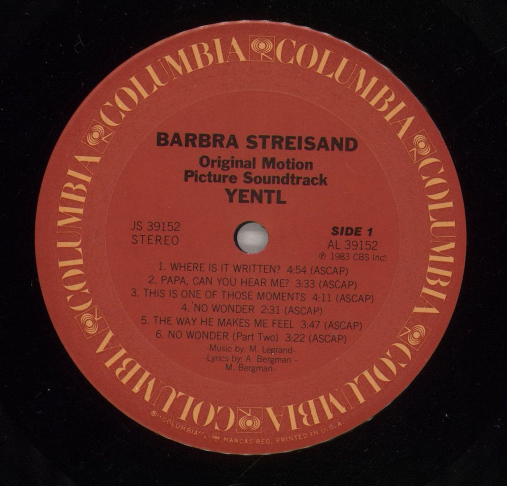 Barbra Streisand Yentl - Promo US Promo vinyl LP album (LP record) BARLPYE878604