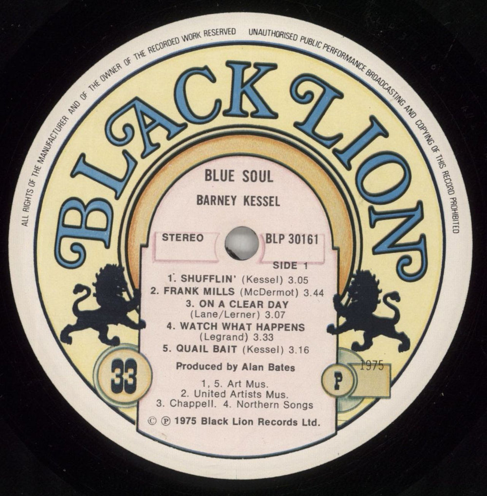 Barney Kessel Blue Soul UK vinyl LP album (LP record) BC0LPBL874626