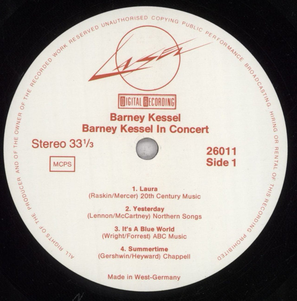 Barney Kessel In Concert German vinyl LP album (LP record) BC0LPIN845139
