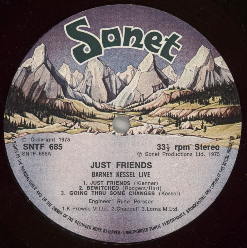 Barney Kessel Just Friends UK vinyl LP album (LP record) BC0LPJU438194