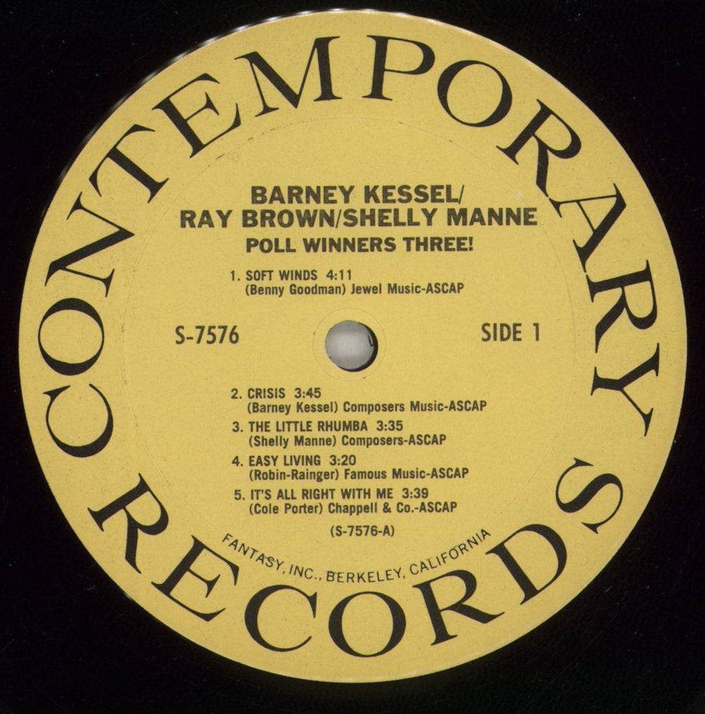 Barney Kessel Poll Winners Three! US vinyl LP album (LP record) BC0LPPO565627