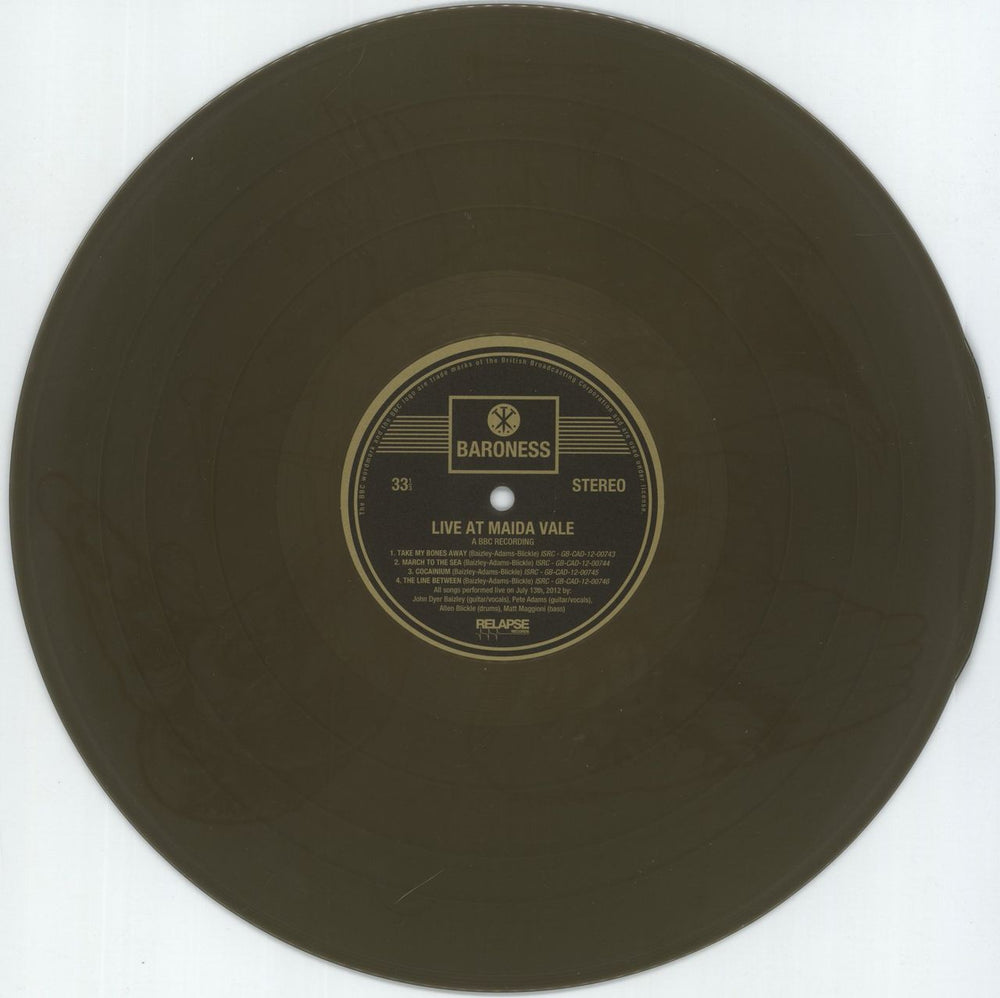 Baroness Live At Maida Vale - BBC - Gold Translucent Vinyl - EX US 12" vinyl single (12 inch record / Maxi-single) QJS12LI879588