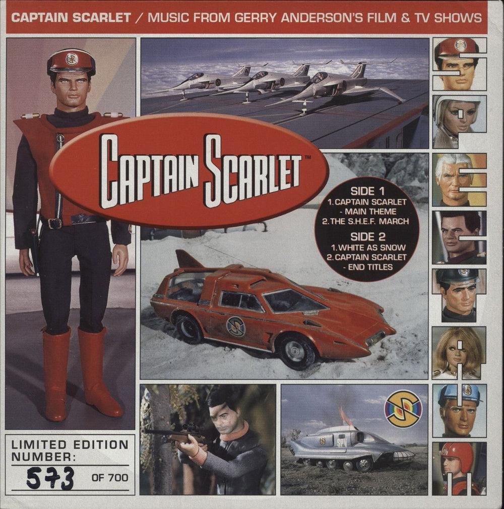Barry Gray Captain Scarlet - Red Vinyl UK 7" vinyl single (7 inch record / 45) SIL71401