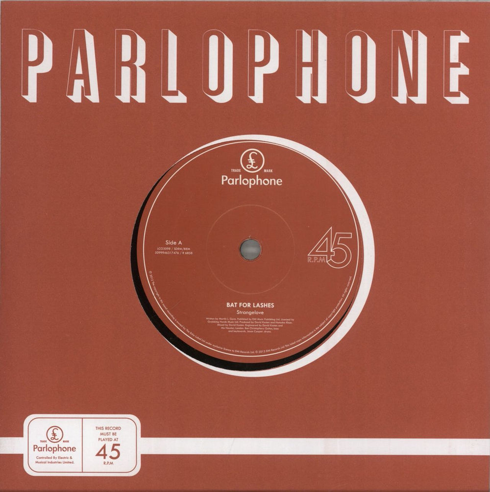 Bat For Lashes Strangelove - RSD - Etched UK 7" vinyl single (7 inch record / 45) R6858