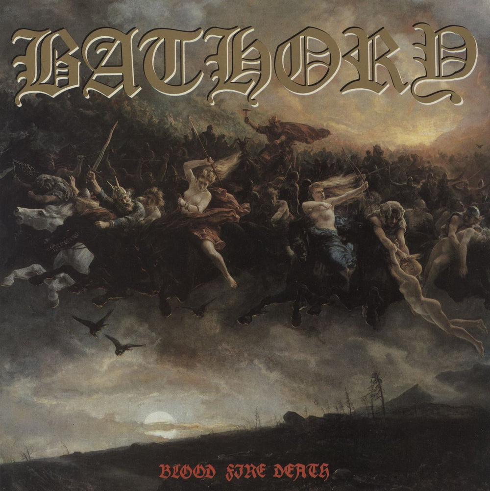 Bathory Blood Fire Death - EX UK vinyl LP album (LP record) FLAG26