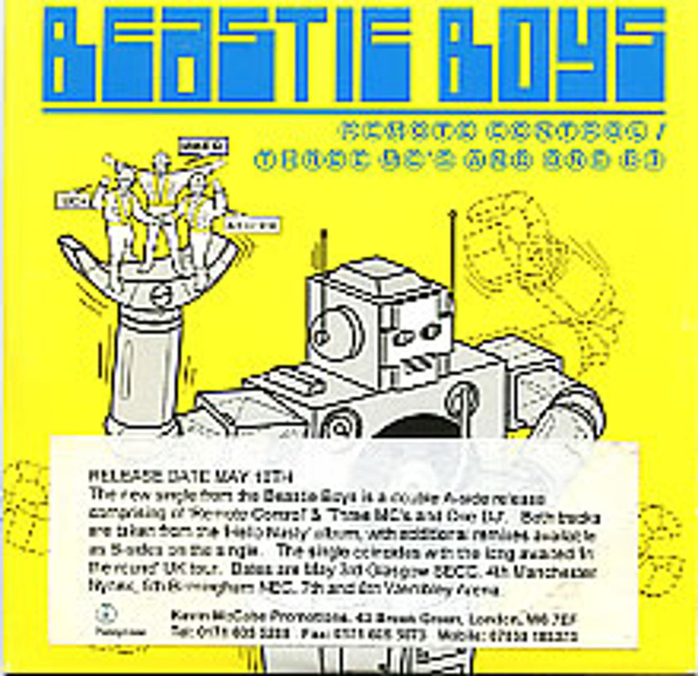 Beastie Boys Remote Control UK Promo CD single (CD5 / 5") CDCLDJ812