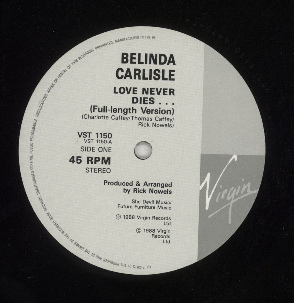 Belinda Carlisle Love Never Dies + Advent Calendar UK 12" vinyl single (12 inch record / Maxi-single) CAR12LO09374