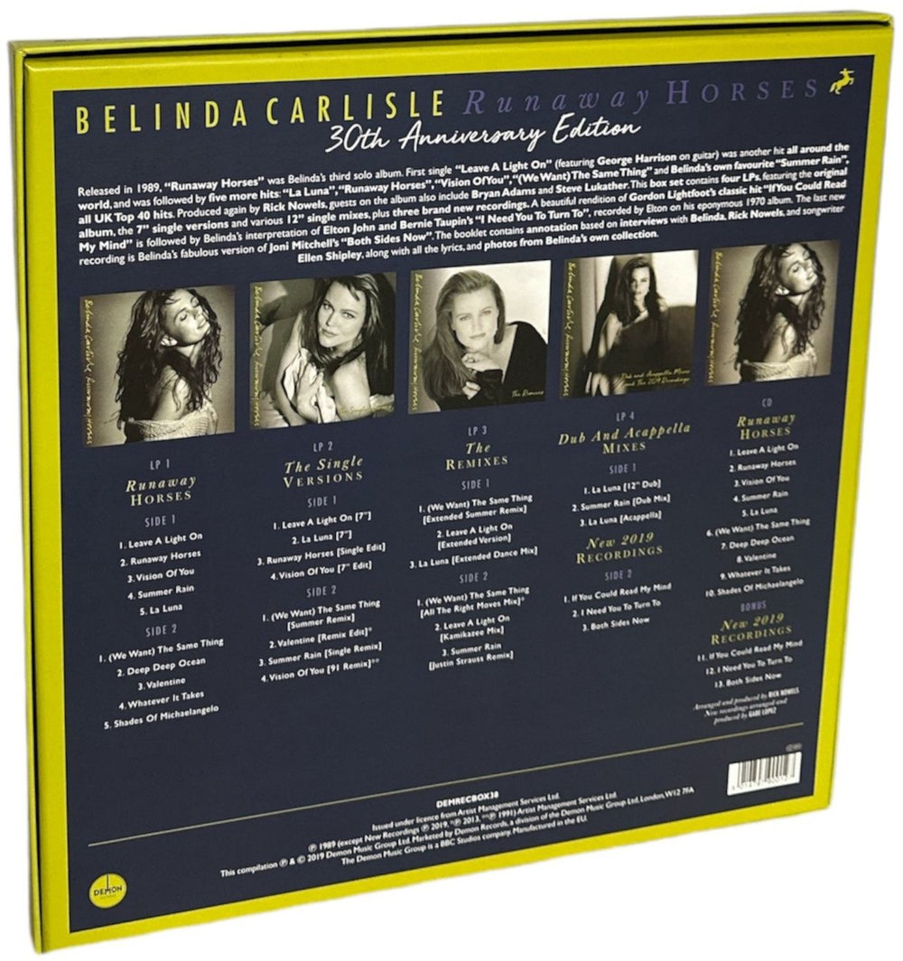 Belinda Carlisle Runaway Horses - 30th Anniversary Edition - 180gm White Vinyl + CD + Signed Print UK Vinyl Box Set 5014797900127