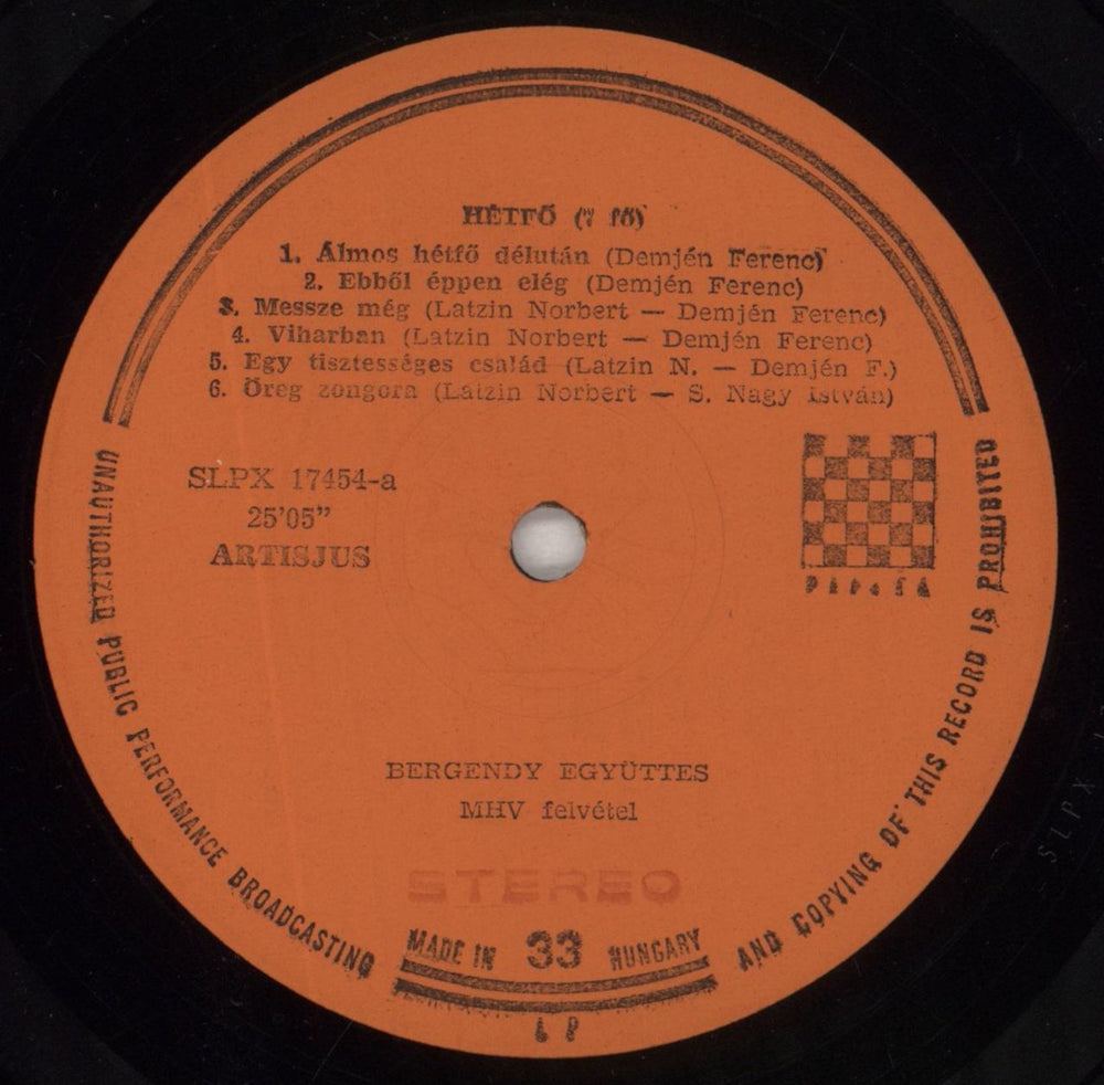 Bergendy Hétfo Hungarian 2-LP vinyl record set (Double LP Album) 8YS2LHT855338
